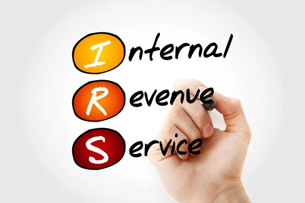 Irs Internal Revenue Service Acroniem Met Marker Zakelijke Concept Achtergrond — Stockfoto