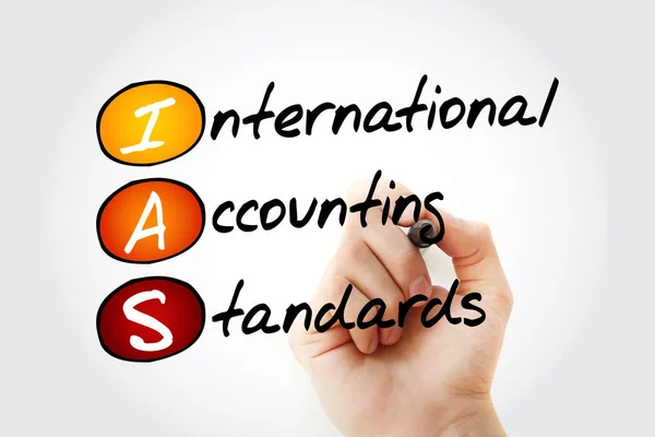 Ias International Accounting Standards Acroniem Met Marker Achtergrond Bedrijfsconcept — Stockfoto