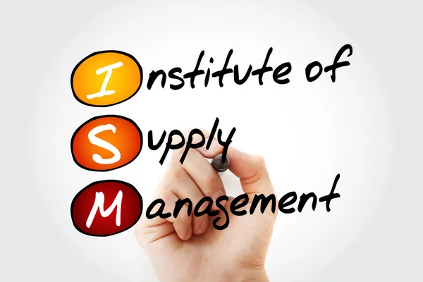 Ism Institute Supply Management Acronym Marker Business Concept Background — Stock Photo, Image