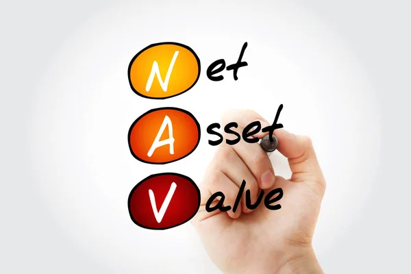 Nav マーカー付き純資産価値の頭字語 ビジネスコンセプトの背景 — ストック写真