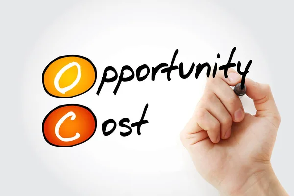 Opportunity Cost Akronym Med Markør Forretningskonseptbakgrunn – stockfoto