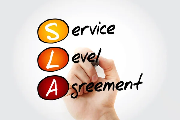 SLA - Service Level Agreement acronym with marker, business concept background