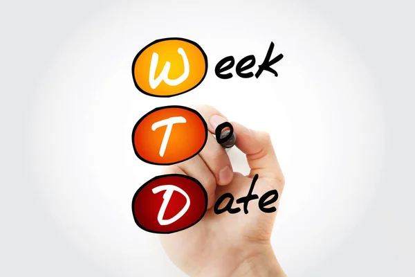 Wtd Week Date Akronim Markerem Tło Koncepcji Biznesowej — Zdjęcie stockowe