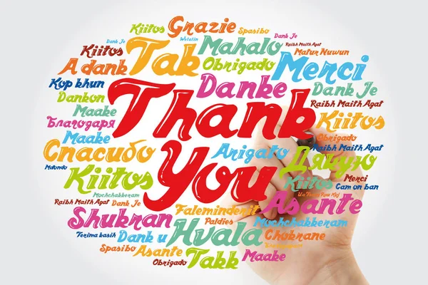 Thank You Word Cloud Different Languages Marker Concept Background — Stock Photo, Image