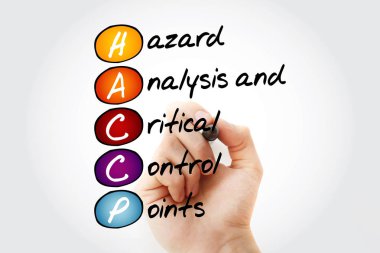 HACCP - Tehlike Analizi ve kritik kontrol noktaları kısaltma marker, kavram arka plan ile