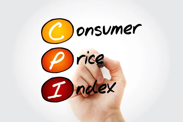 Hand Schrijven Cpi Index Van Consumptieprijzen Met Marker Concept Achtergrond — Stockfoto