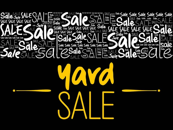 Yard Sale Wort Cloud Collage Geschäftskonzept Hintergrund — Stockvektor
