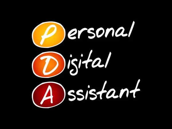 Pda Personal Digital Assistant Akronym Hintergrund Zum Technologiekonzept — Stockvektor