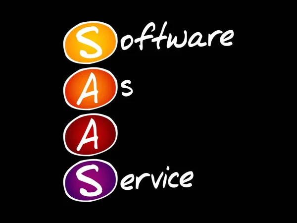 Saas Software Como Acrónimo Servicio Fondo Concepto Tecnológico — Archivo Imágenes Vectoriales