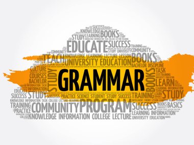 Grammar word cloud collage clipart