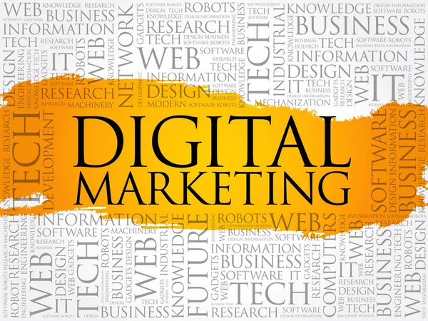 Digitales Marketing Word Cloud Collage — Stockvektor