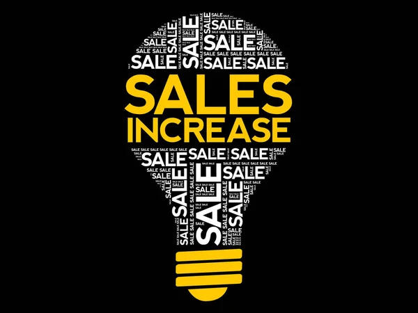 Försäljningen ökade lampa word cloud — Stock vektor