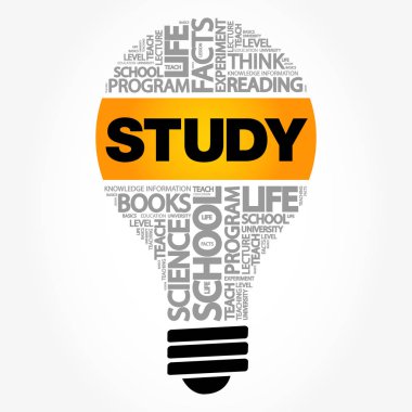 Çalışma ampul kelime bulutu