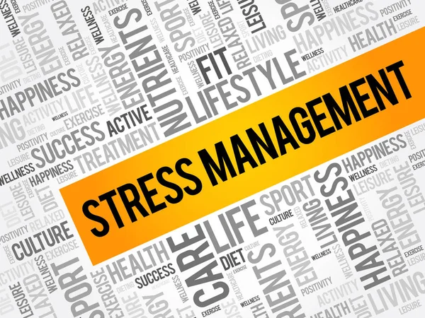 Stress Management word cloud collage — Stock Vector