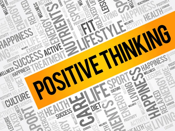 Positive thinking word cloud collage — Stock Vector