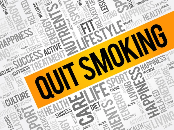 Stoppen met roken word cloud collage — Stockvector