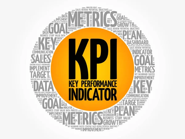 KPI - Círculo indicador de rendimiento clave — Vector de stock