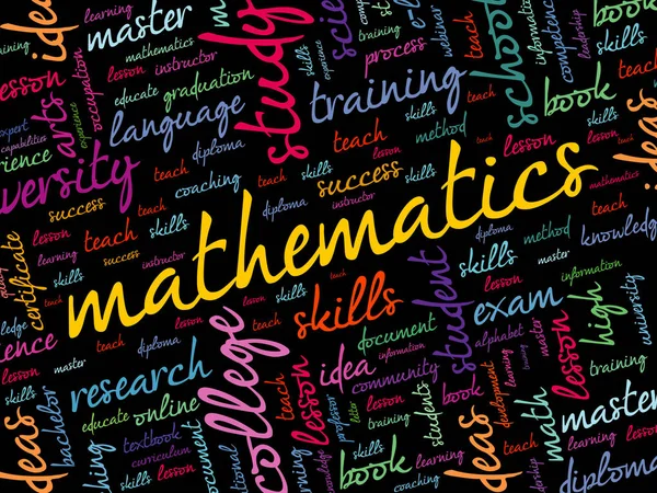 Matemáticas palabra nube collage — Vector de stock