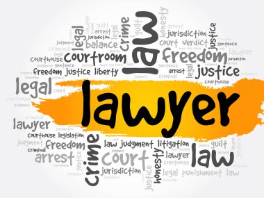 Avukat kelime bulutu kolaj