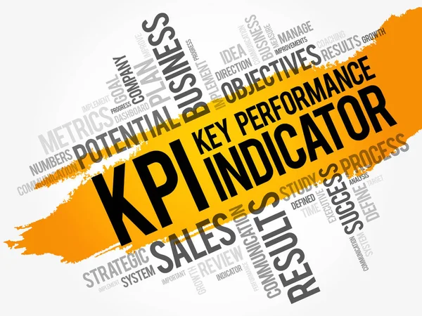 KPI - Indicador de rendimiento clave palabra nube — Vector de stock