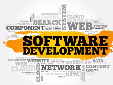 Yazılım geliştirme word bulut kolaj