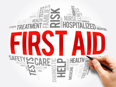 İlk yardım kelime bulutu kolaj