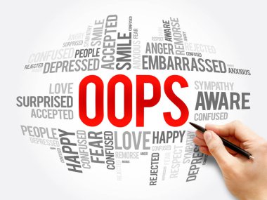 Oops kolaj kelime bulutu