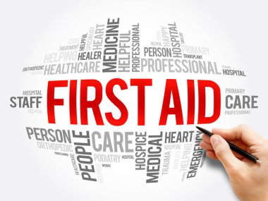 İlk yardım kelime bulutu kolaj