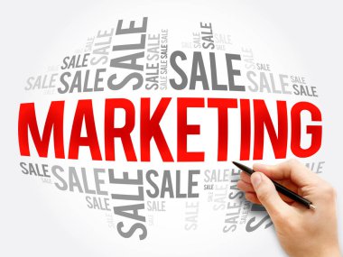 Pazarlama kelime bulutu kolaj