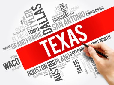 Texas ABD devlet word bulut'daki şehirler listesi