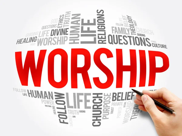 Worship word cloud collage — Stock Photo, Image