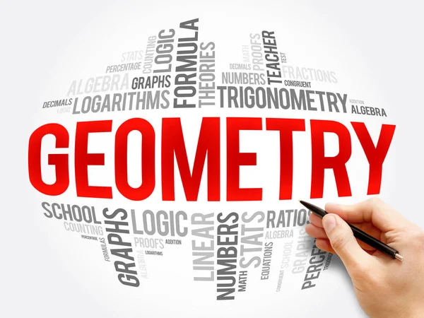 Geometria szó felhő kollázs — Stock Fotó