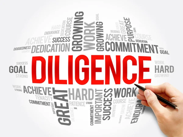 Diligence word cloud collage — Stockfoto