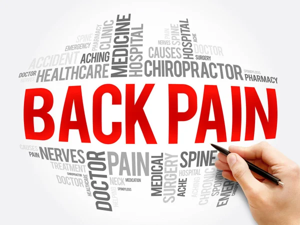Back Pain word cloud collage — Stock Photo, Image