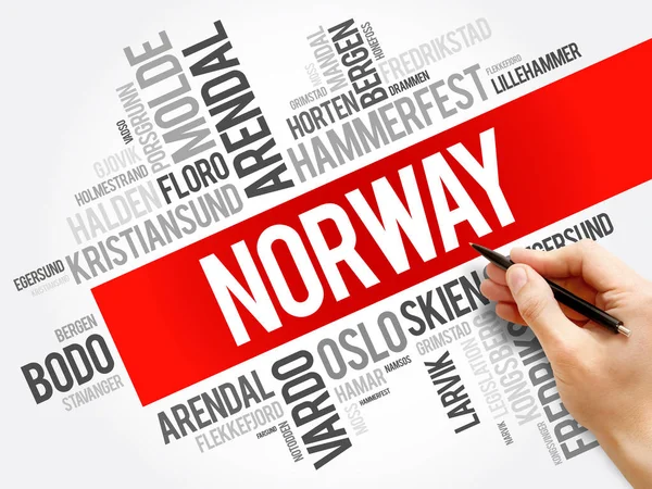 List of cities and towns in Norway — Stock Photo, Image