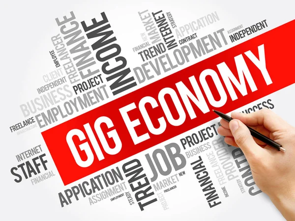Gig Economy word cloud collage — Stock Photo, Image