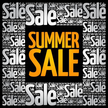 Yaz Satılık kelime bulutu kolaj