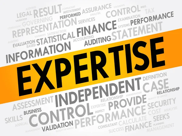 EXPERTISE mot nuage collage — Image vectorielle