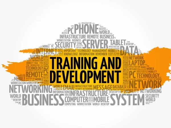 Training development word cloud collage — Stock Vector