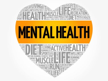 Ruh sağlığı kalp kelime bulutu