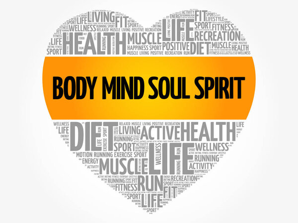 Body Mind Soul Spirit heart word cloud