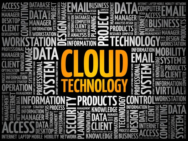 Cloud Technology palabra nube collage — Vector de stock