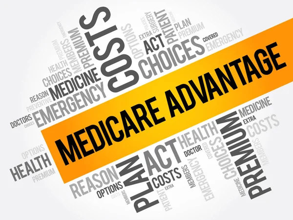Nube de palabras Medicare Advantage — Archivo Imágenes Vectoriales