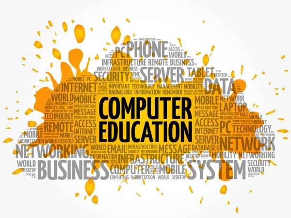 Educación informática palabra nube collage — Vector de stock