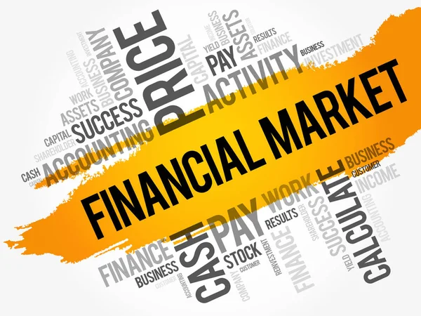 Financiële markt word cloud collage — Stockvector