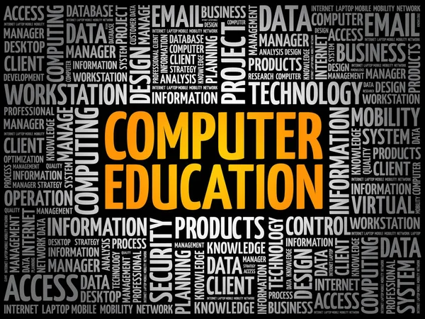 Computadora Educación palabra nube — Vector de stock