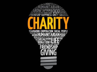 Charity ampul kelime bulut kolaj