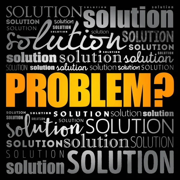 Problem and solution word cloud collage — Stock Vector