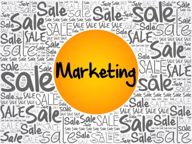 Pazarlama kelime bulutu kolaj