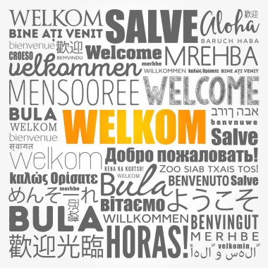 Welkom (Afrikanca Hoşgeldiniz) kelime bulutu